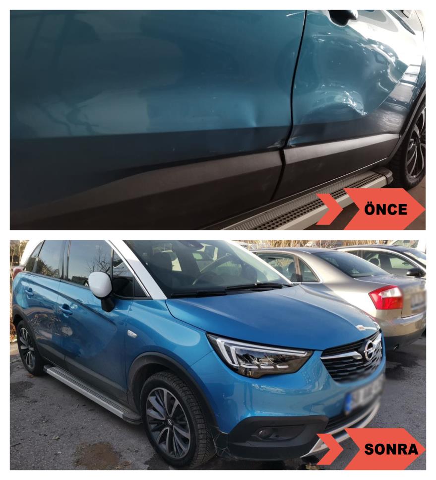 Opel Crossland Mavi Sağ İki Kapı Boyasız Onarım