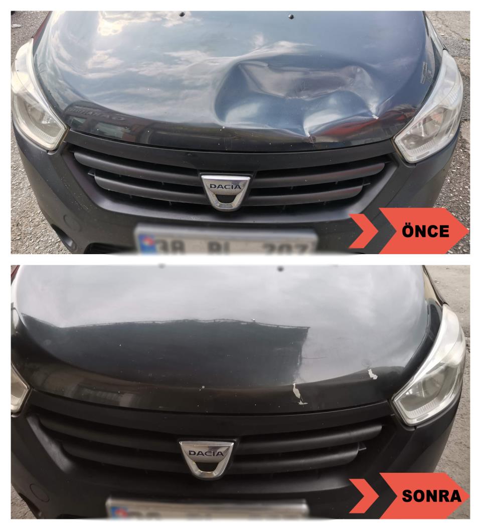 Dacia Lodgy Ön Kaput Boyasız Onarım