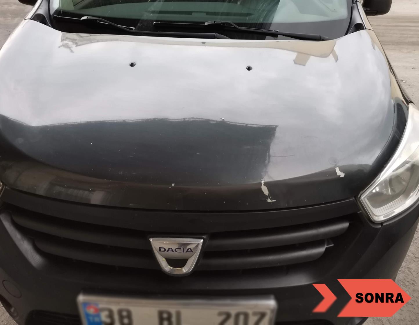 Dacia Lodgy Ön Kaput Boyasız Onarım